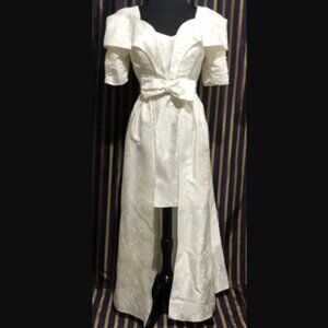 Wedding/Reception 2 Piece Set Dress Unique Vintage Two Piece White Damask